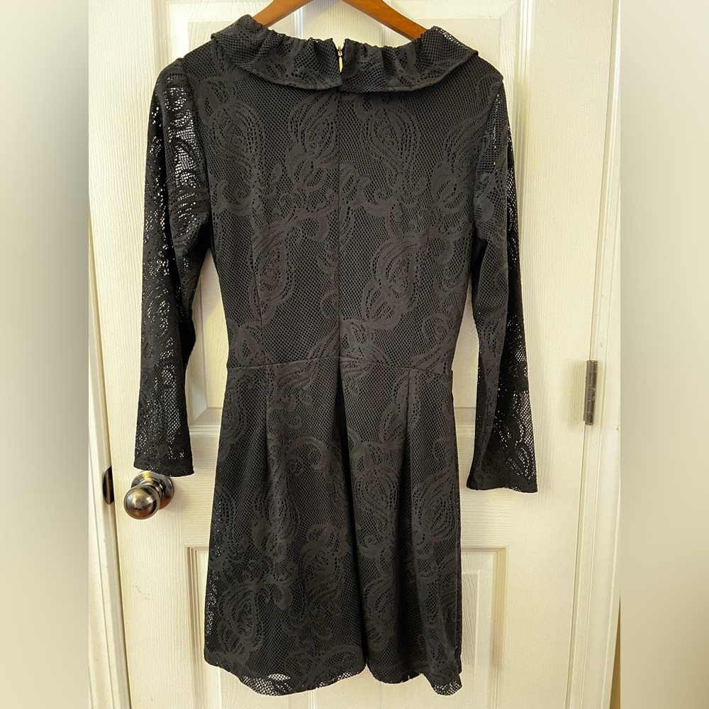 LILLY PULITZER LACE BLACK WRAP DRESS SIZE LARGE​ - Picture 6 of 6